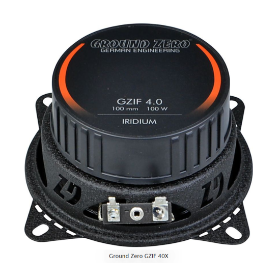 Ground Zero GZIF 4.0 2-drożne głośniki współosiowe o średnicy woofera 100 mm. Moc woofera 60 W RMS